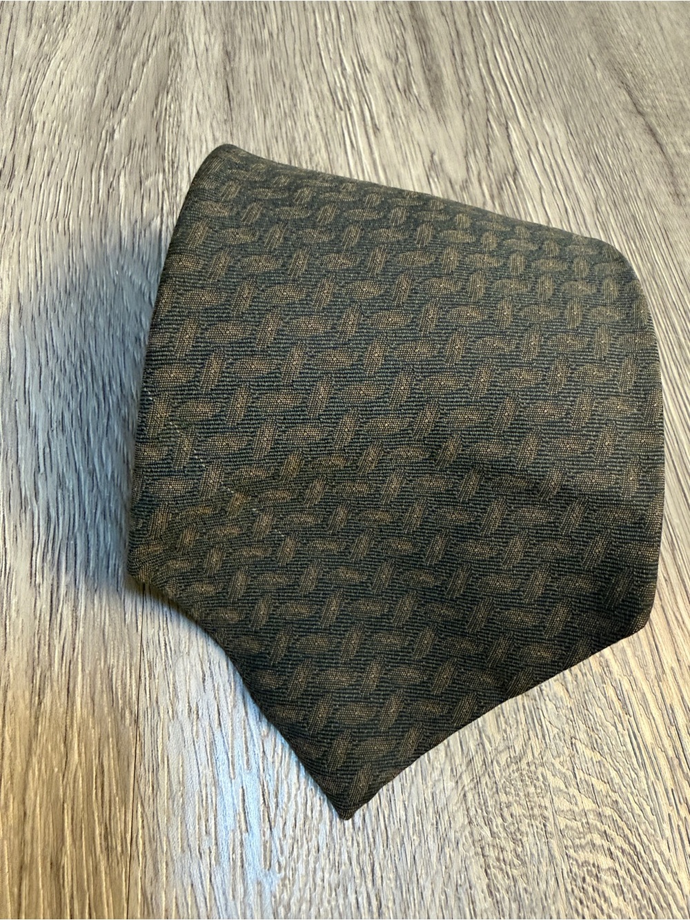 Italianissimo 100% Silk Tie Classic Basketweave Pattern Italian Neck Tie Mossy